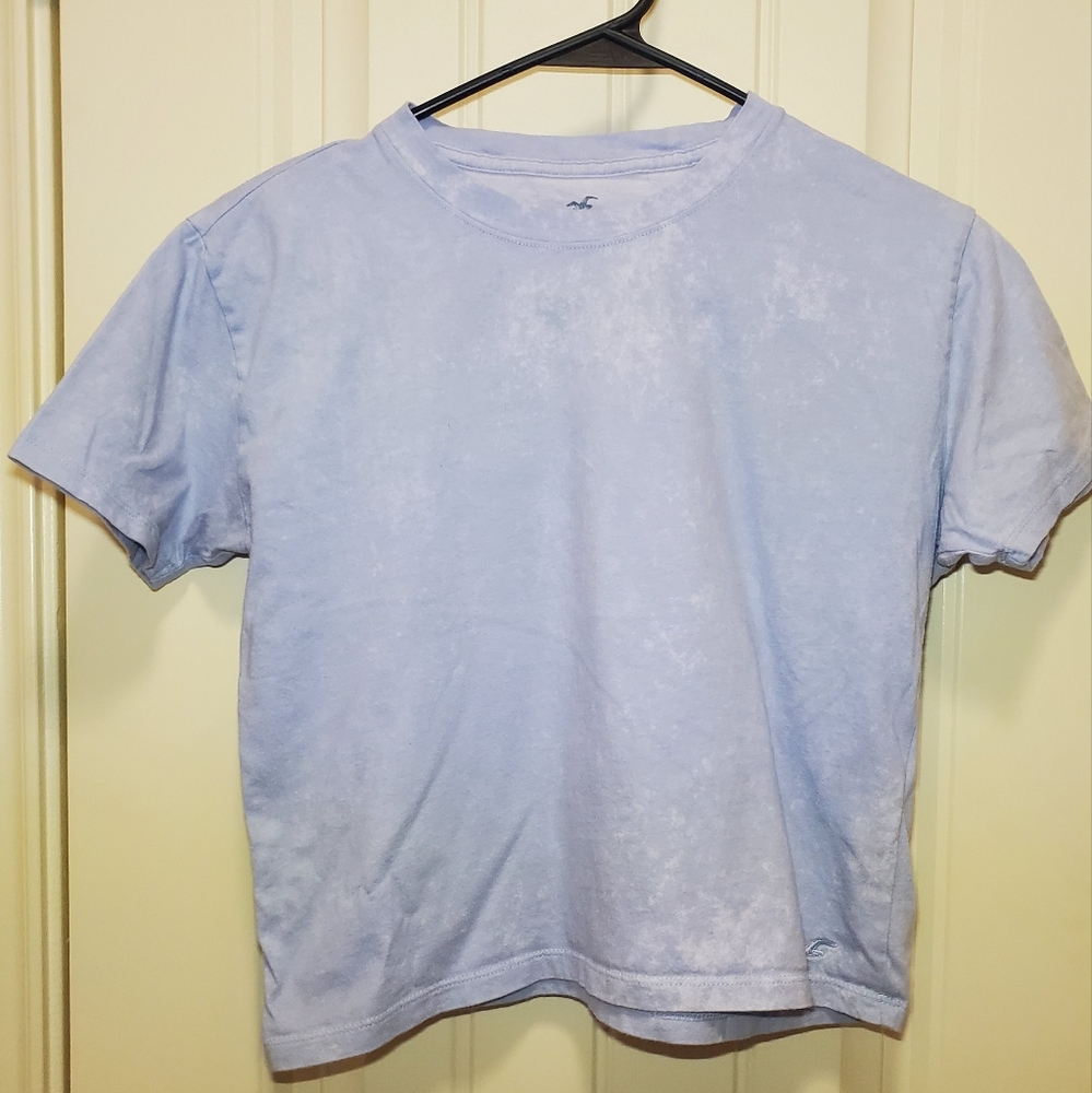Hollister Women's Light Purple Tie Dye Crop Shirt Sz XS